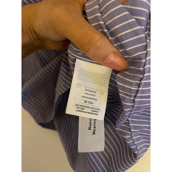 J Crew Top Women's 00 Blue Short Sleeve Blouse Off The Shoulder Nautical - Picture 6 of 7